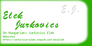 elek jurkovics business card